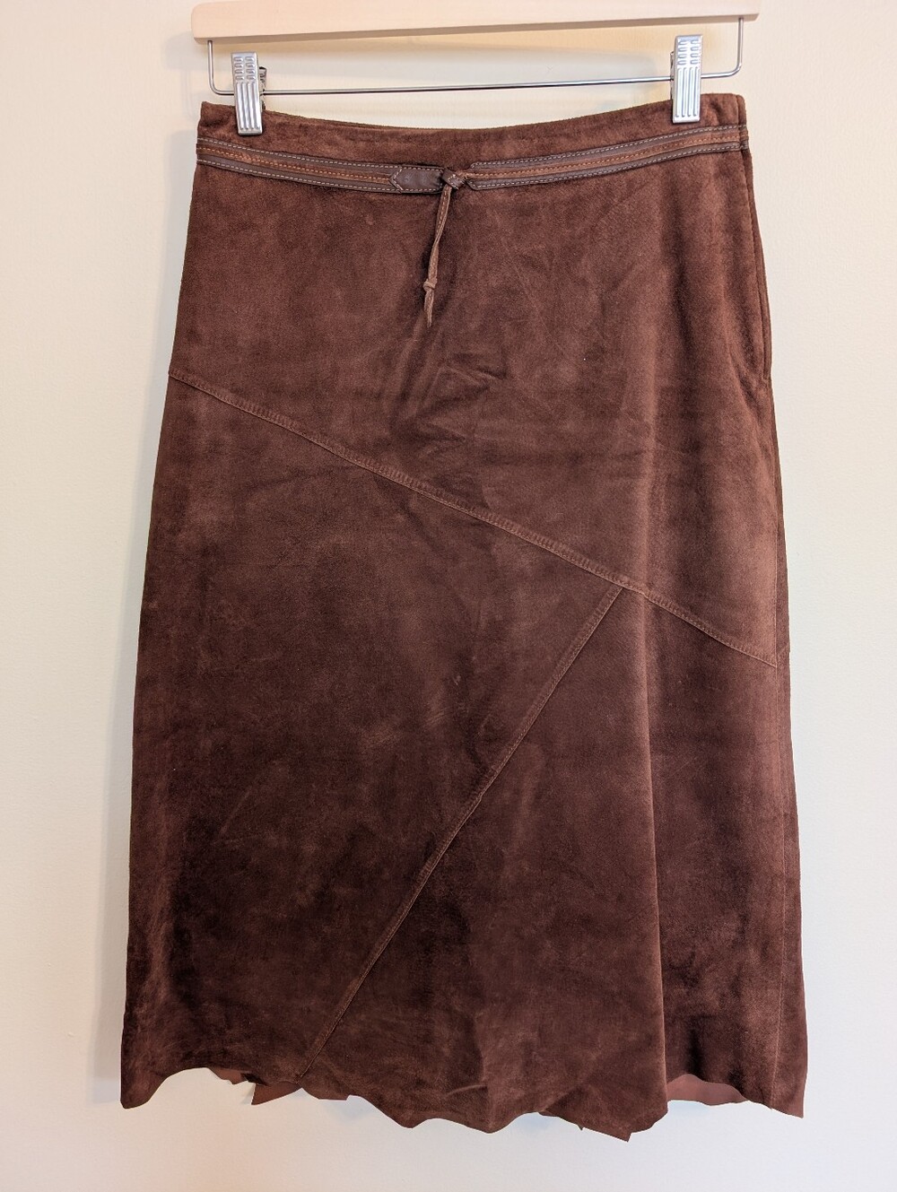 Danier Leather Suede Skirt Brown 2